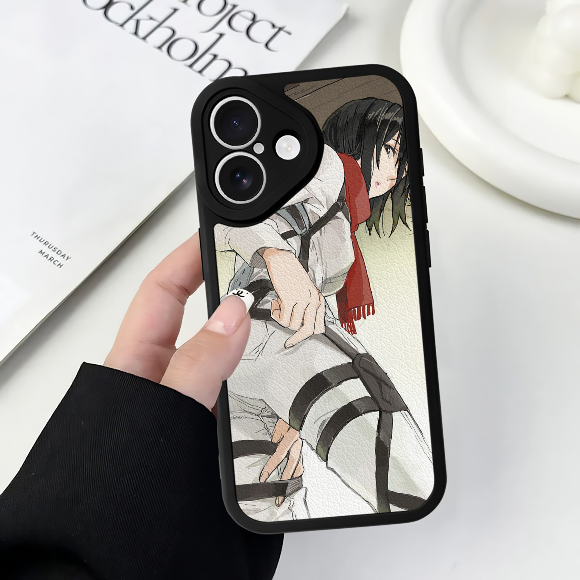 （画像用） 進撃の巨人 Attack on Titan 【iPhone 16シリーズ対応】シリコンスマホケース（レザー調） 材質：シリコン
